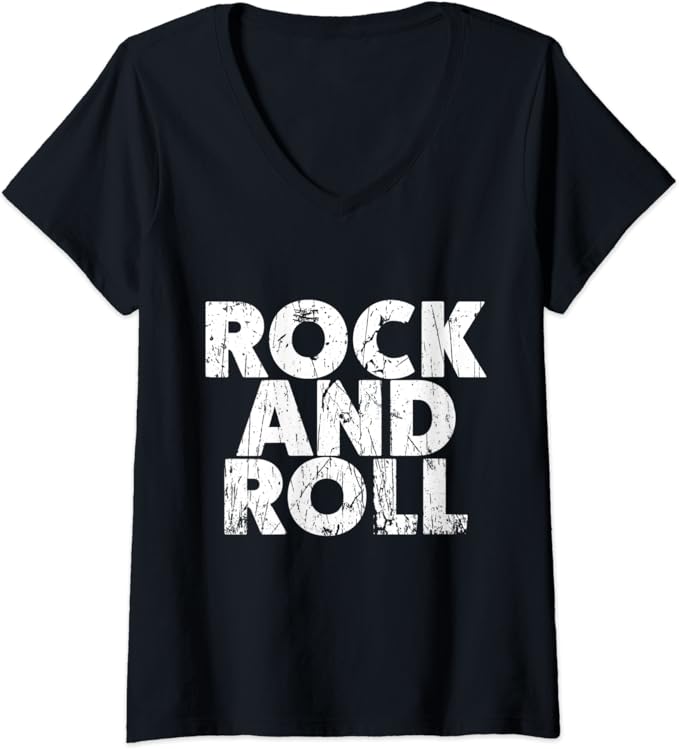 Womens Tshirt Vintage Grunge Old Rock & Roll Music, Rock